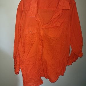 Orange button down